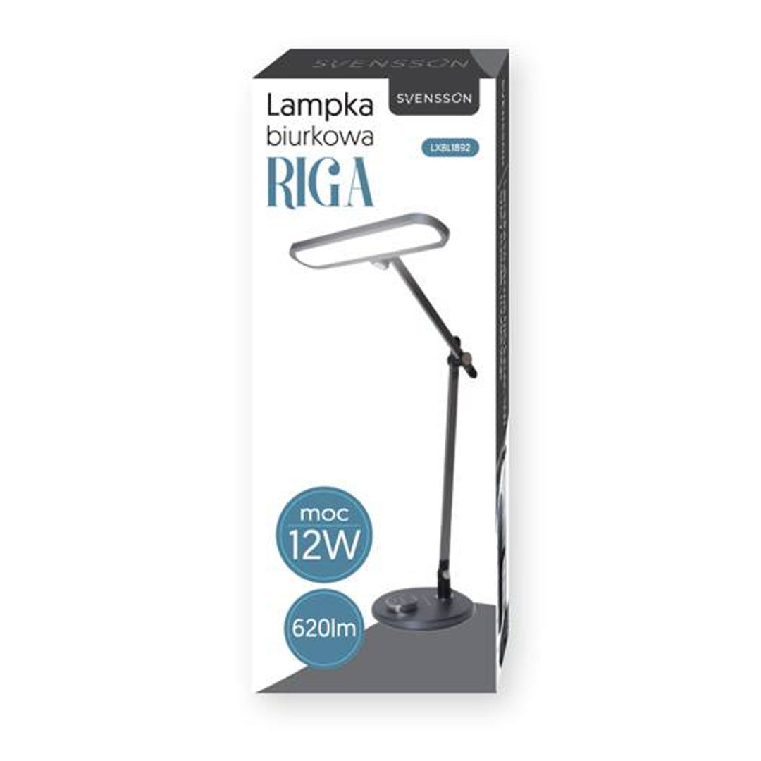 Kancelárska lampa Svensson, 620 lúmenov, výkon 12 W, tri teploty svetla, dotykový panel, LXBL1892