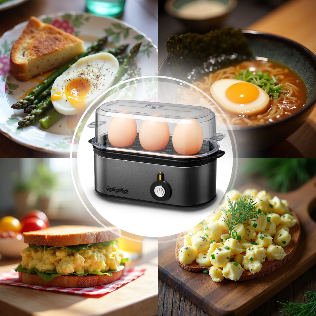 Mesko varič na 3 vajcia, výkon 210 W, voliteľný stupeň varenia, svetelný indikátor, MS 4485
