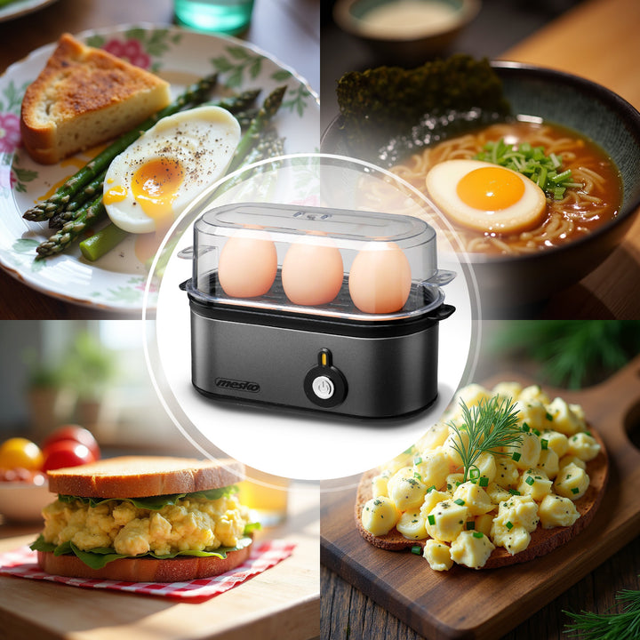 Mesko varič na 3 vajcia, výkon 210 W, voliteľný stupeň varenia, svetelný indikátor, MS 4485