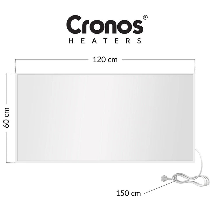 Infračervený ohrievač Cronos, 1000 W, matný povrch, ultratenký, Carbon P1000