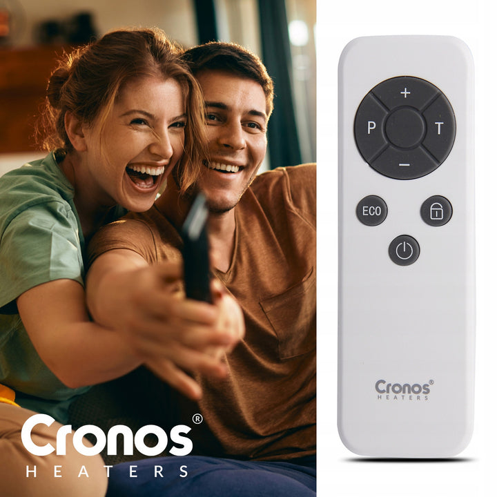 Infračervený ohrievač Cronos, 770 W, ovládaný smartfónom, zabudovaný termostat, 98 % konverzný pomer, ochrana IP44, Synthelith PRO CRP-770TWP