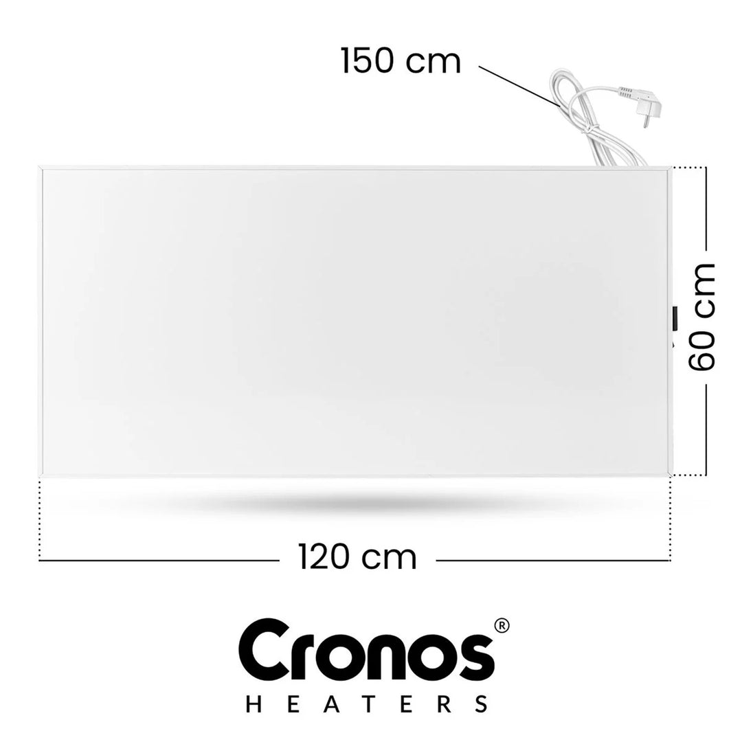 Infračervený ohrievač Cronos, 770 W, ovládaný smartfónom, zabudovaný termostat, 98 % konverzný pomer, ochrana IP44, Synthelith PRO CRP-770TWP