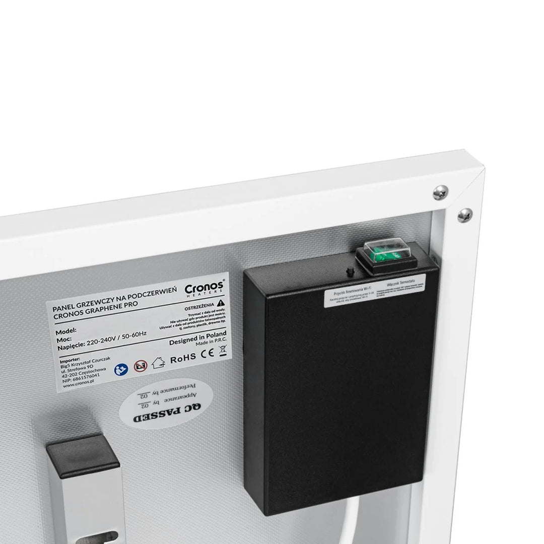 Infračervený ohrievač Cronos, 700 W, diaľkové ovládanie, matný povrch, ultratenký, úsporný ohrev, Graphene PRO CGP-700TWP