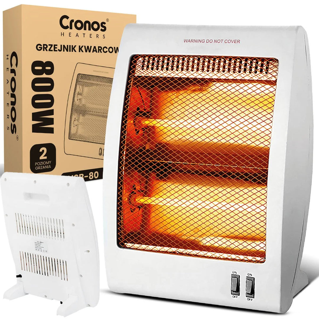 Kremenný ohrievač Cronos, výkon 400/800 W, 2 kremenné trubice, biely, NSB-80
