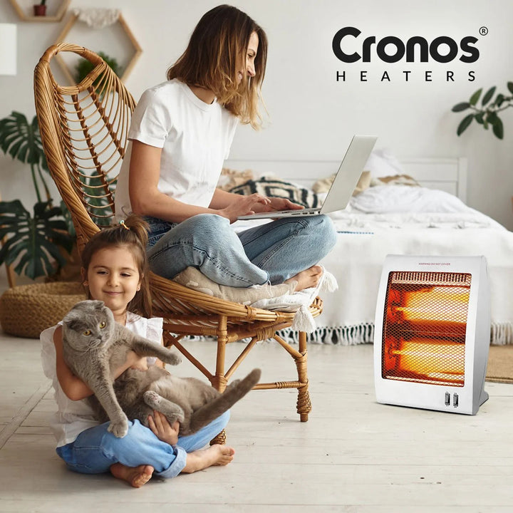 Kremenný ohrievač Cronos, výkon 400/800 W, 2 kremenné trubice, biely, NSB-80