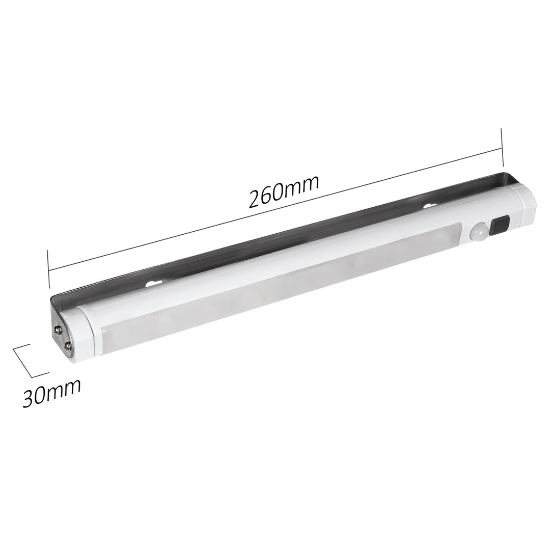 Kuchynská lampa Maclean LED, pod skrinku 9 SMD, napájaná batériami, PIR senzor zapnutia/vypnutia, MCE166 + 3x batérie Varta Industrial LR6/AA R-06