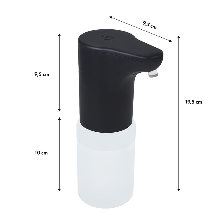 Promedix automatický dávkovač, dávkovacia nádoba na tekuté mydlá, dezinfekčné kvapaliny, 300 ml, čierna, PR-540 B + 4 batérie AA Varta Industrial