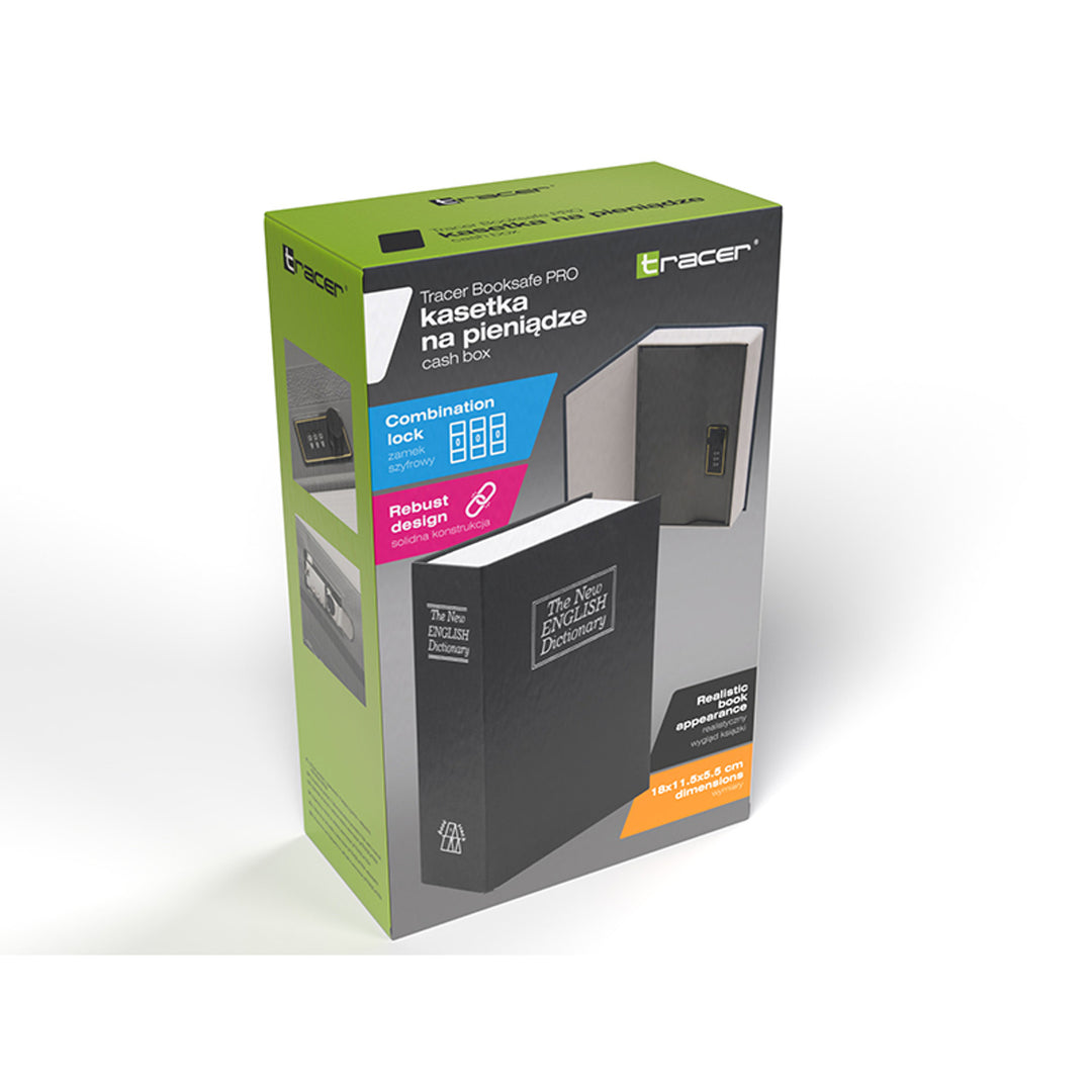 Pokladnička Tracer, imitácia knihy, kombinačný zámok, BookSafe Pro