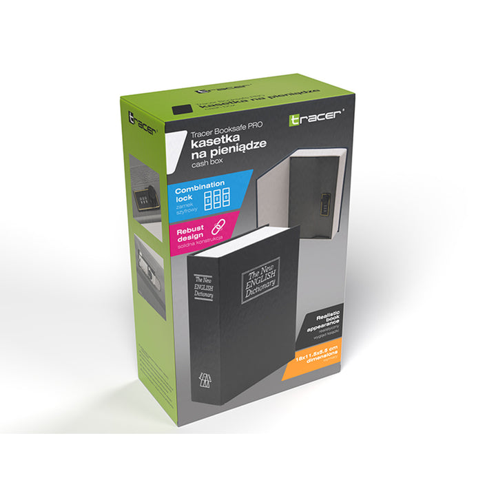 Pokladnička Tracer, imitácia knihy, kombinačný zámok, BookSafe Pro