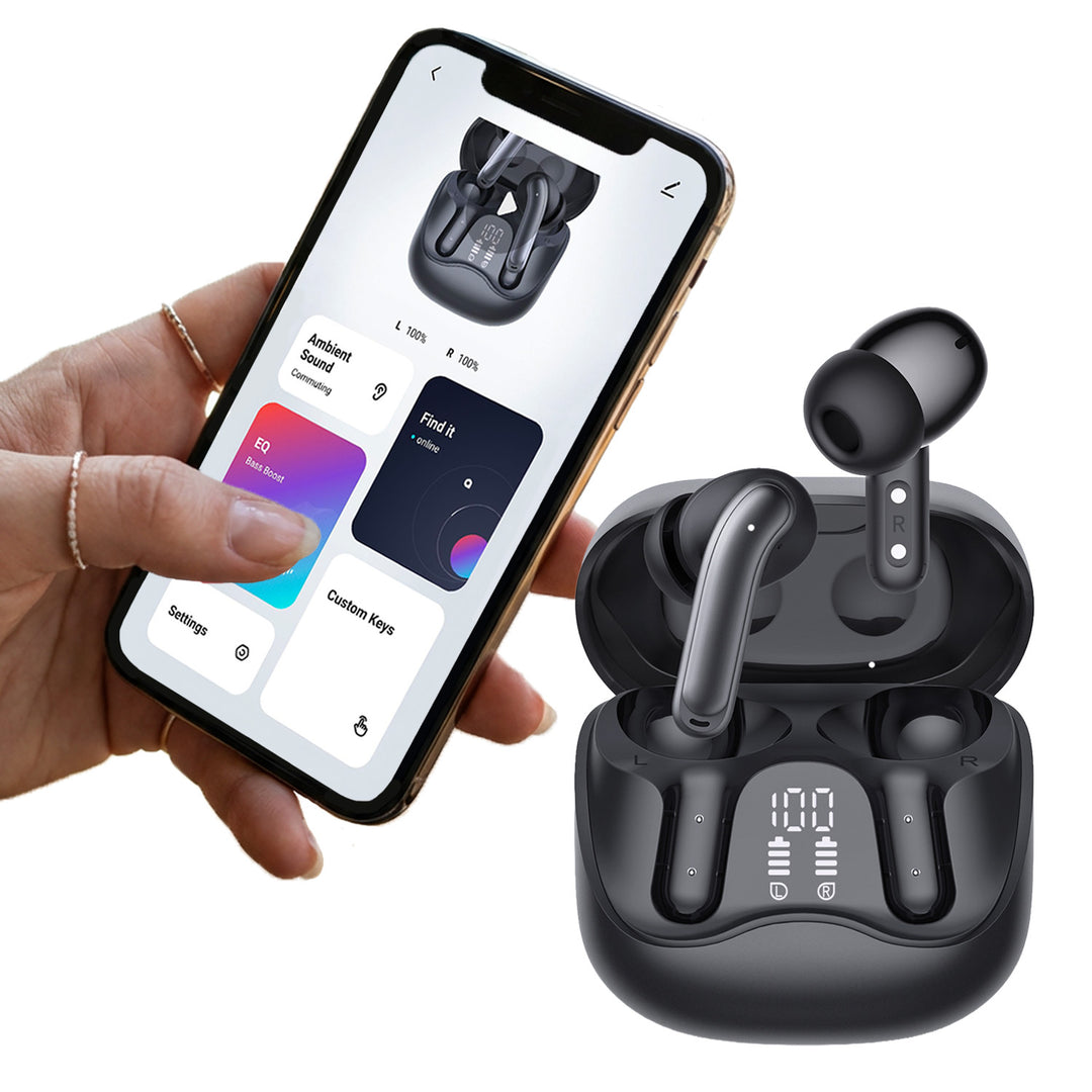 Bezdrôtové slúchadlá Audiocore, hybridné ANC, ENC, 6 mikrofónov, nabíjacie puzdro, Tuya, AC591 PRO