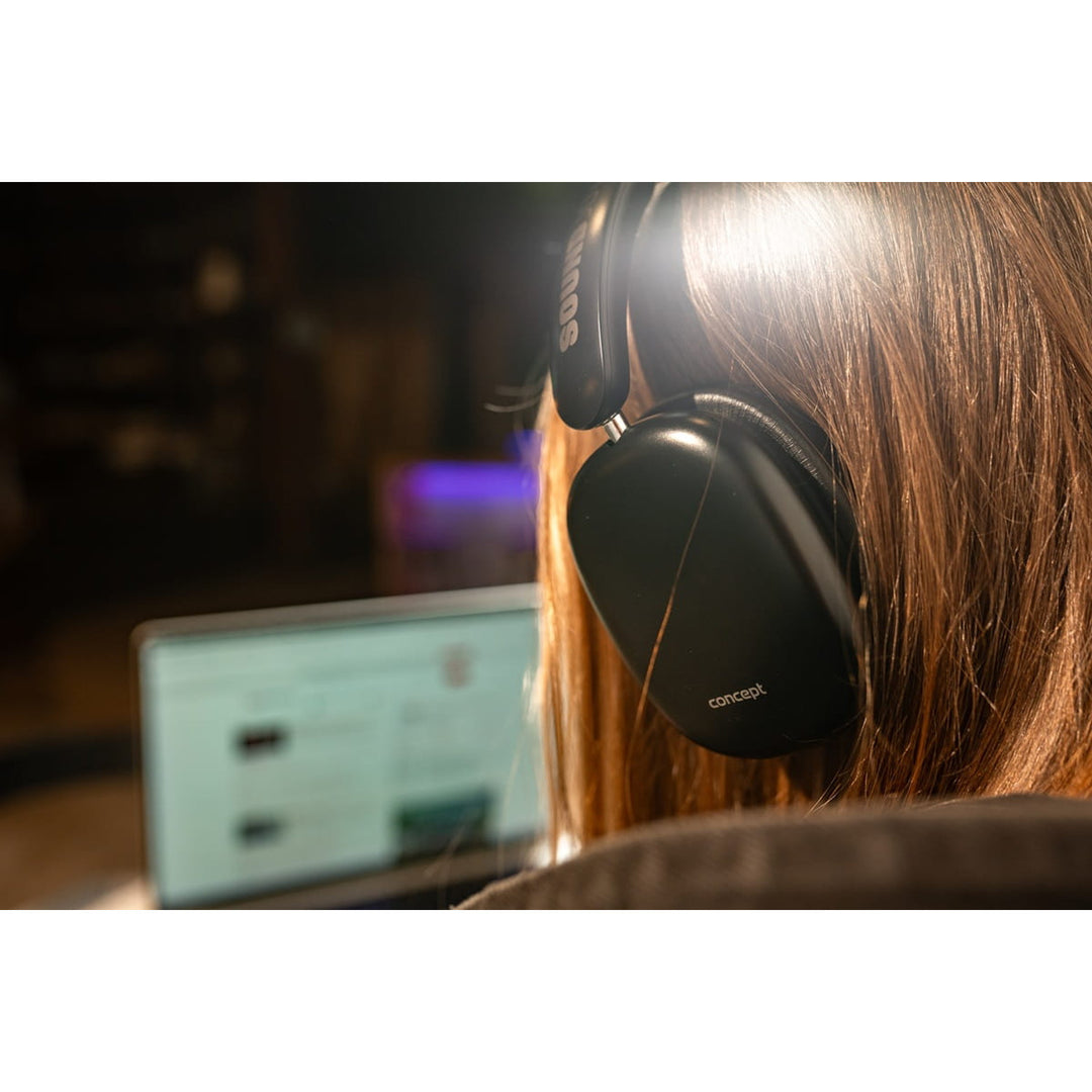 Bezdrôtové slúchadlá do uší Concept SoundJoy, doba prehrávania až 70 hodín, Bluetooth 5.4, rýchle nabíjanie, aktívne potlačenie hluku až 33 dB, čierne, HS4060