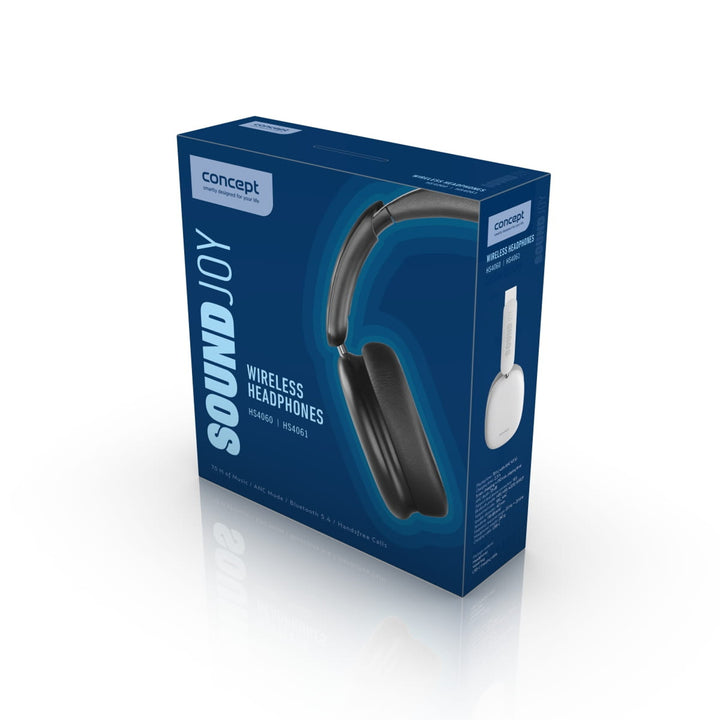 Bezdrôtové slúchadlá do uší Concept SoundJoy, doba prehrávania až 70 hodín, Bluetooth 5.4, rýchle nabíjanie, aktívne potlačenie hluku až 33 dB, biele, HS4061