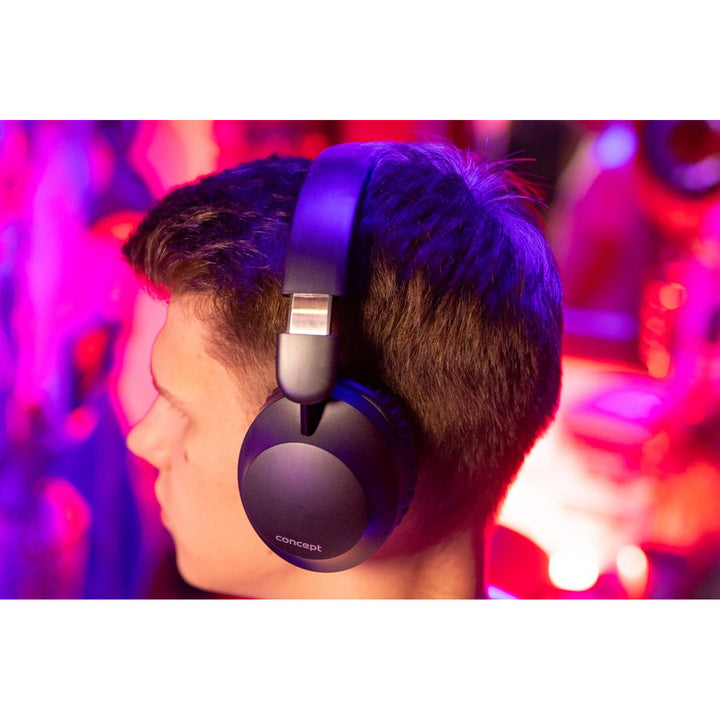 Bezdrôtové slúchadlá do uší Concept SoundJoy, doba prehrávania až 45 hodín, Bluetooth 6.0, rýchle nabíjanie, aktívne potlačenie hluku až 18 dB, čierne, HS4080