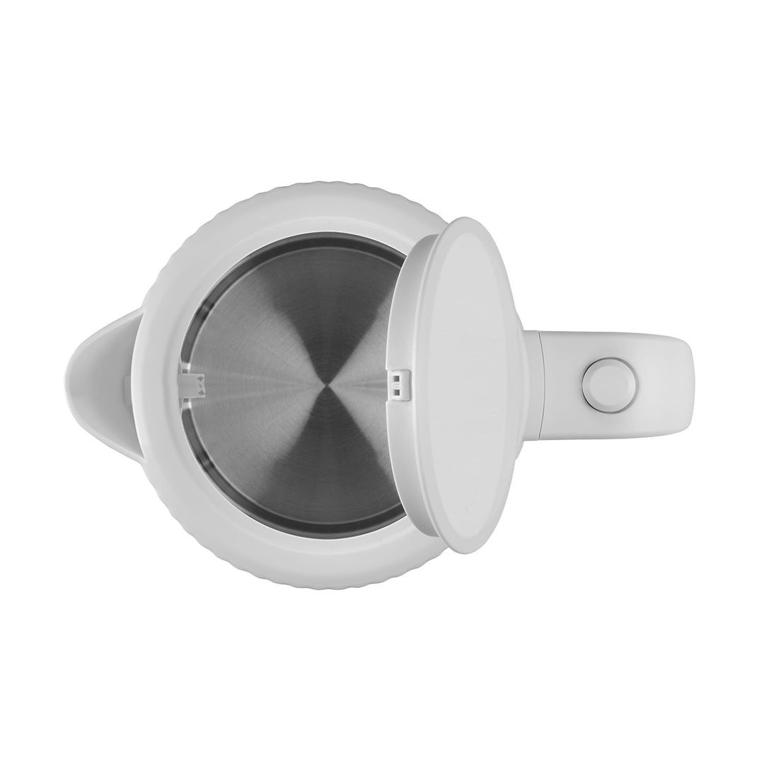 Plastová rýchlovarná kanvica Concept, 1,7 l, drážkovaný dizajn, trojitý bezpečnostný systém, sedimentačný filter, ukazovateľ hladiny vody, biela, RK2390