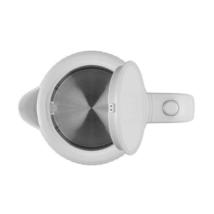 Plastová rýchlovarná kanvica Concept, 1,7 l, drážkovaný dizajn, trojitý bezpečnostný systém, sedimentačný filter, ukazovateľ hladiny vody, biela, RK2390