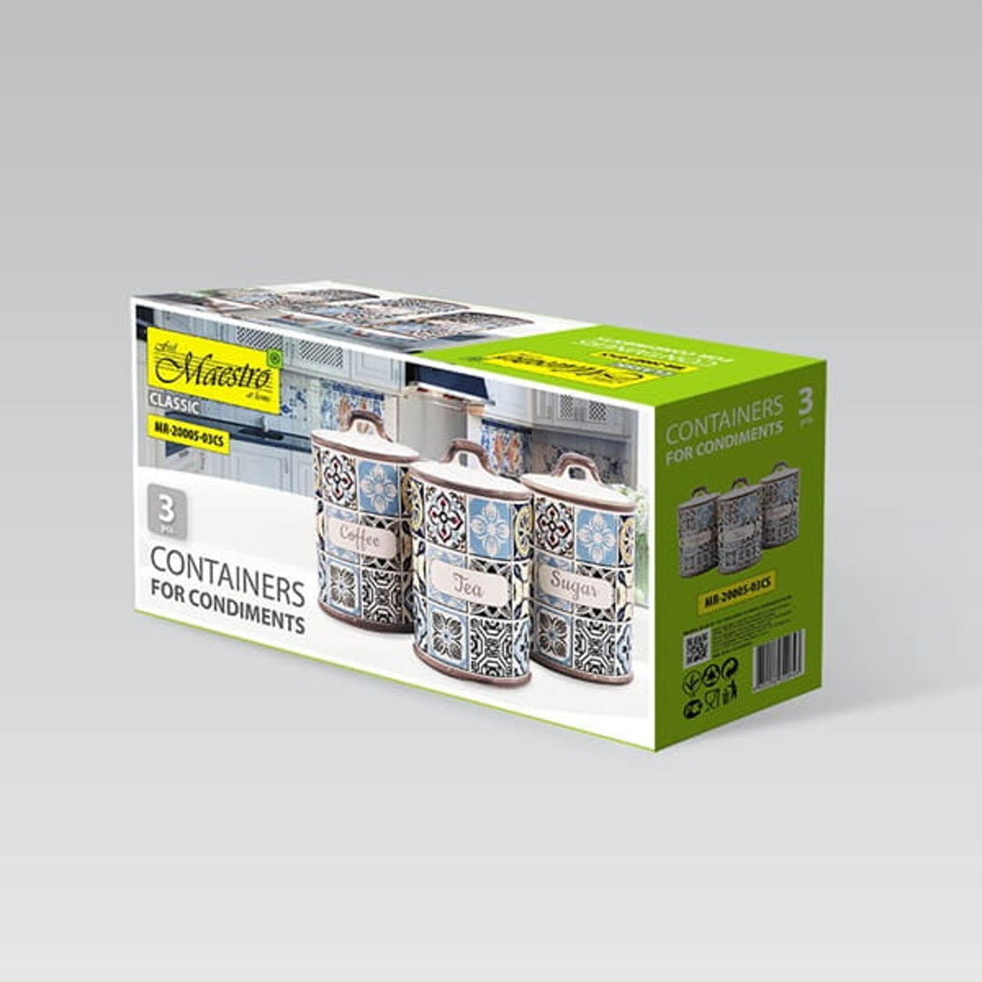 Dovolenka v Porte Sada keramických nádob Maestro, 3 prvky, objem 800 ml, silikónové tesnenie, MR-20005-03CS