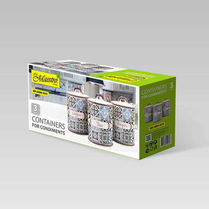 Dovolenka v Porte Sada keramických nádob Maestro, 3 prvky, objem 800 ml, silikónové tesnenie, MR-20005-03CS