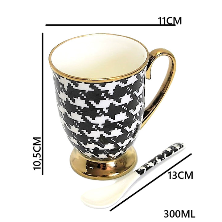 Hrnček Pepite Gold Handle Base Porcelánová lyžica Exclusive, Queen Isabel