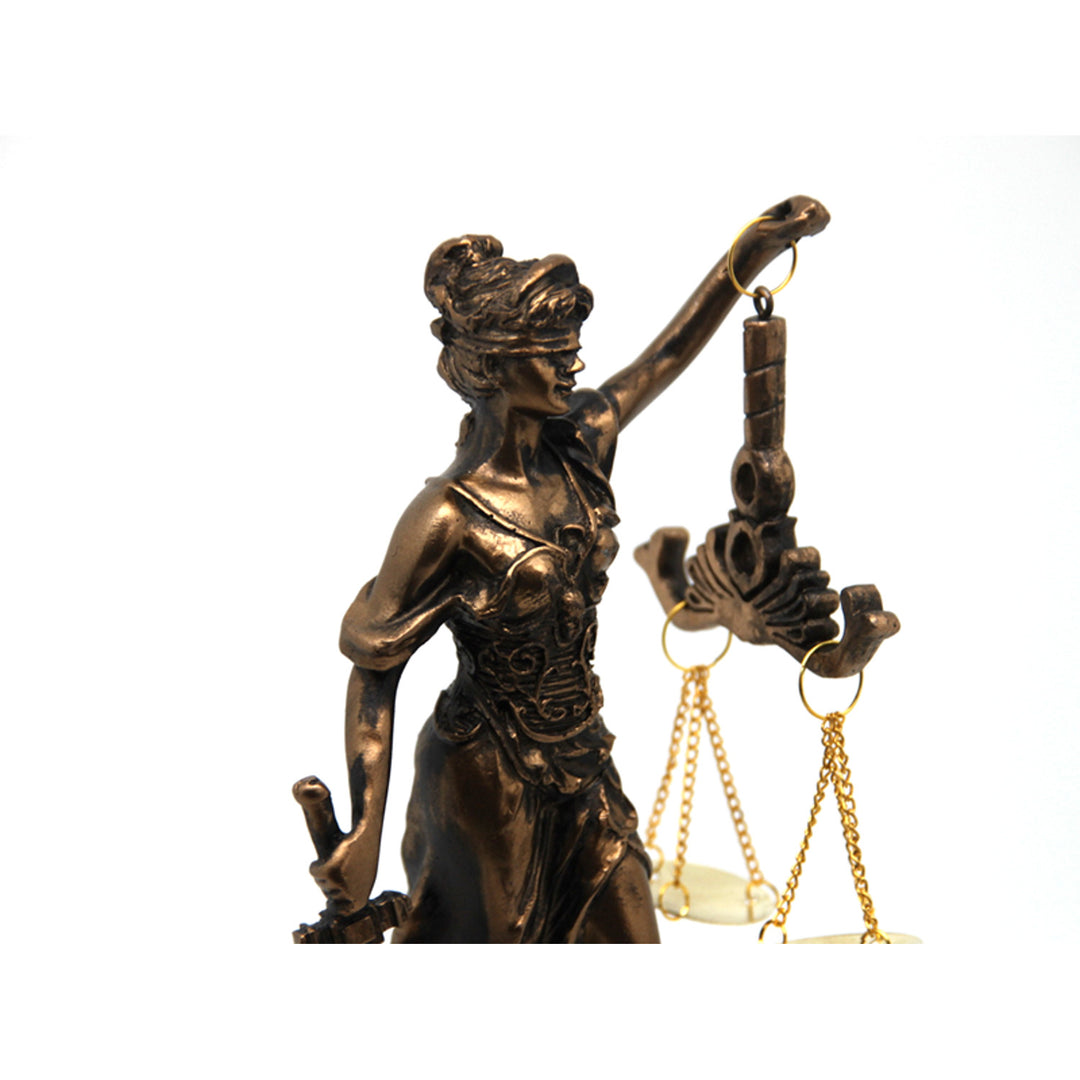 Figúrka Themis s váhami a mečom, hodiny, bronzová dekorácia, kráľovná Izabela
