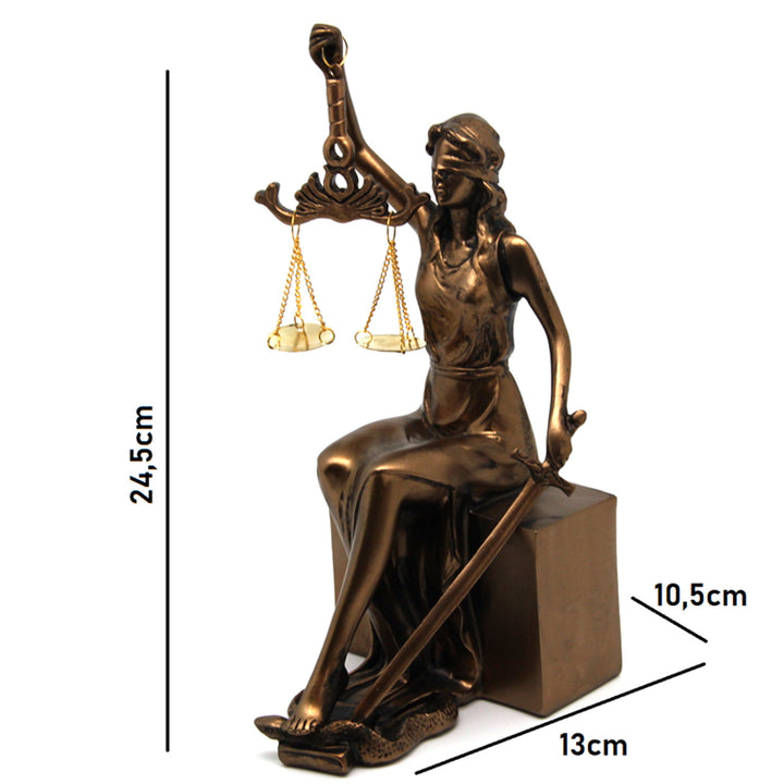 Figúrky Themis s váhami a mečom, opierky na knihy, kráľovná Izabela, 2 kusy
