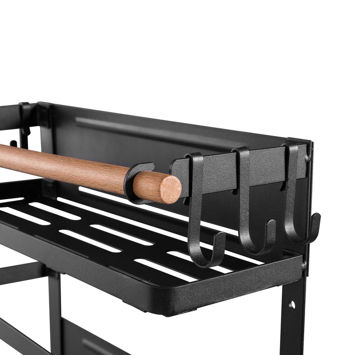 Magnetická polica Maclean do chladničky/práčky, čierna, max. 12 kg, MC-910, 2 kusy