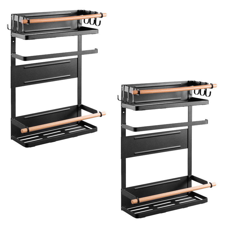 Magnetická polica Maclean do chladničky/práčky, čierna, max. 12 kg, MC-910, 2 kusy