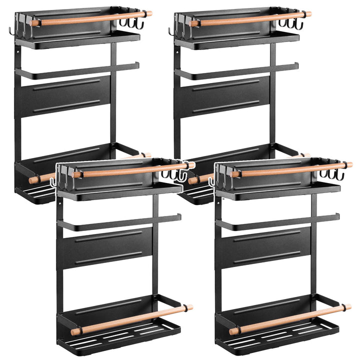 Magnetická polica Maclean do chladničky/práčky, čierna, max. 12 kg, MC-910, 4 kusy