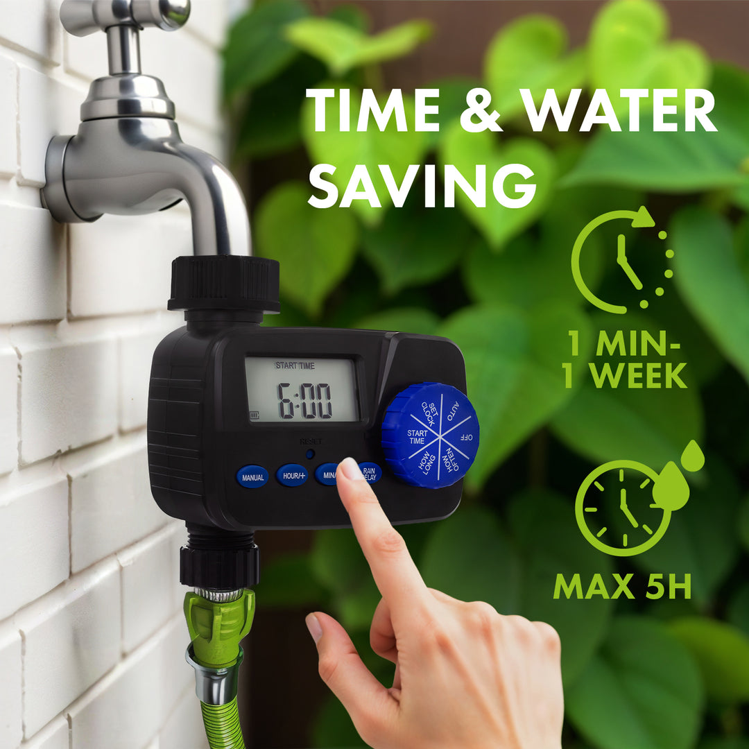 Elektronický ovládač zavlažovania GreenBlue, programátor, napájanie 2x1,5V AA, GB390 + 2x alkalická batéria Varta Industrial AA