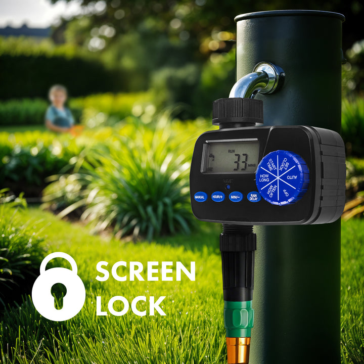 Elektronický ovládač zavlažovania GreenBlue, programátor, napájanie 2x1,5V AA, GB390 + 2x alkalická batéria Varta Industrial AA