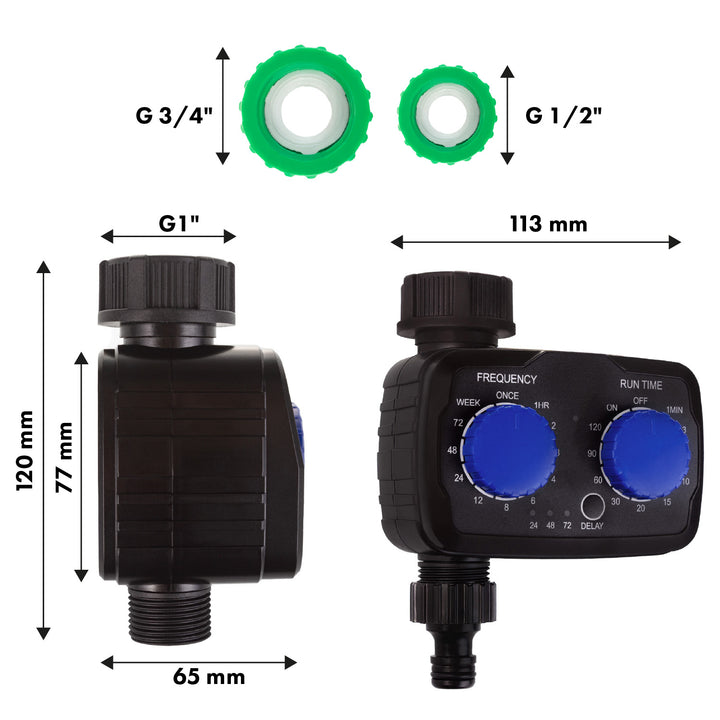 Elektronický ovládač zavlažovania GreenBlue, programátor, napájanie 2x 1,5 V AA, GB391 + 2x alkalické batérie Varta Industrial AA
