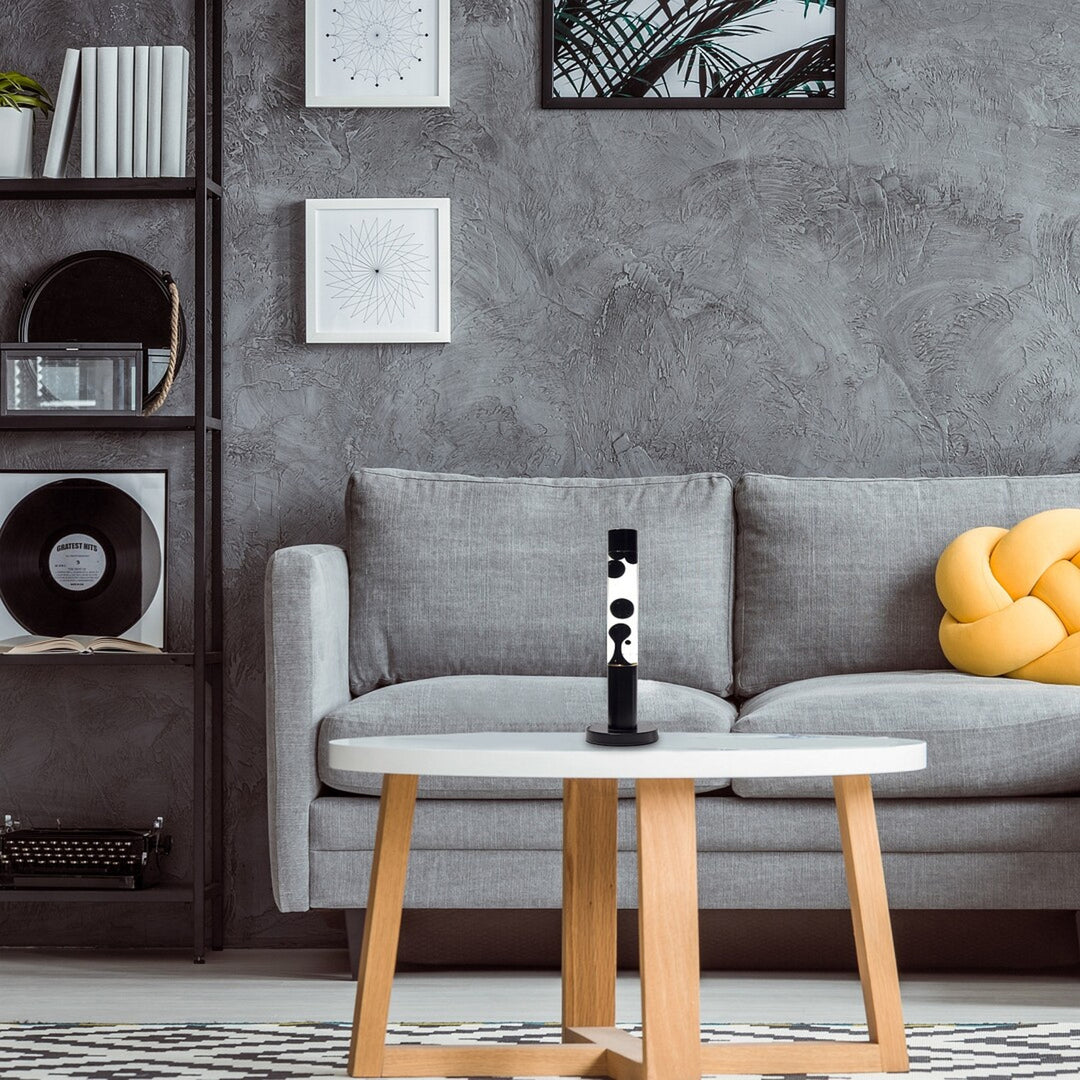 LED lávová lampa Rabalux, 25 W, 3000 K, čierny vosk, Lavastic