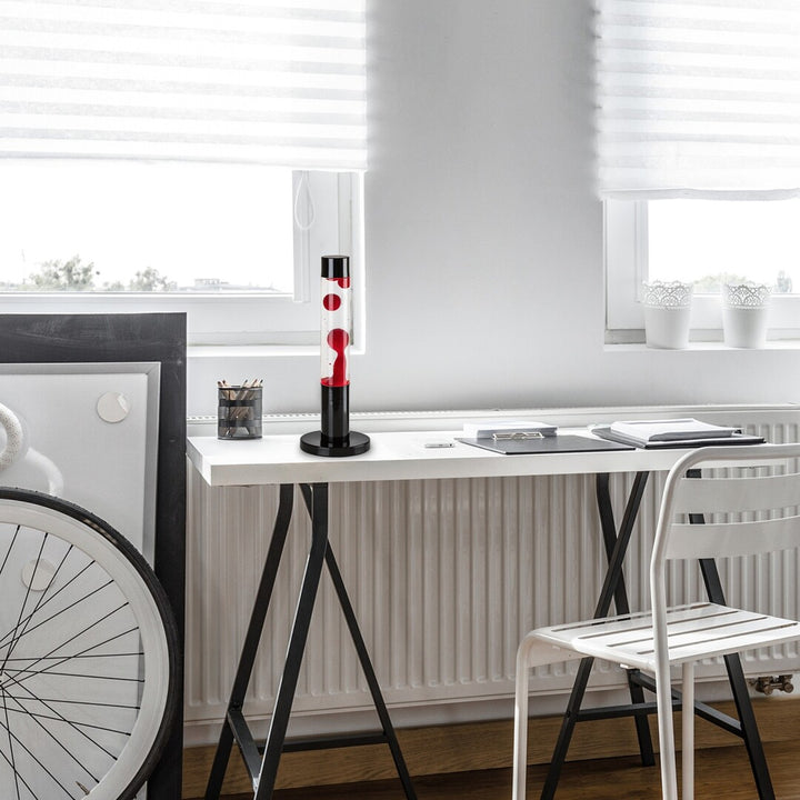 LED lávová lampa Rabalux, 25 W, 3000 K, červený vosk, Lavastic