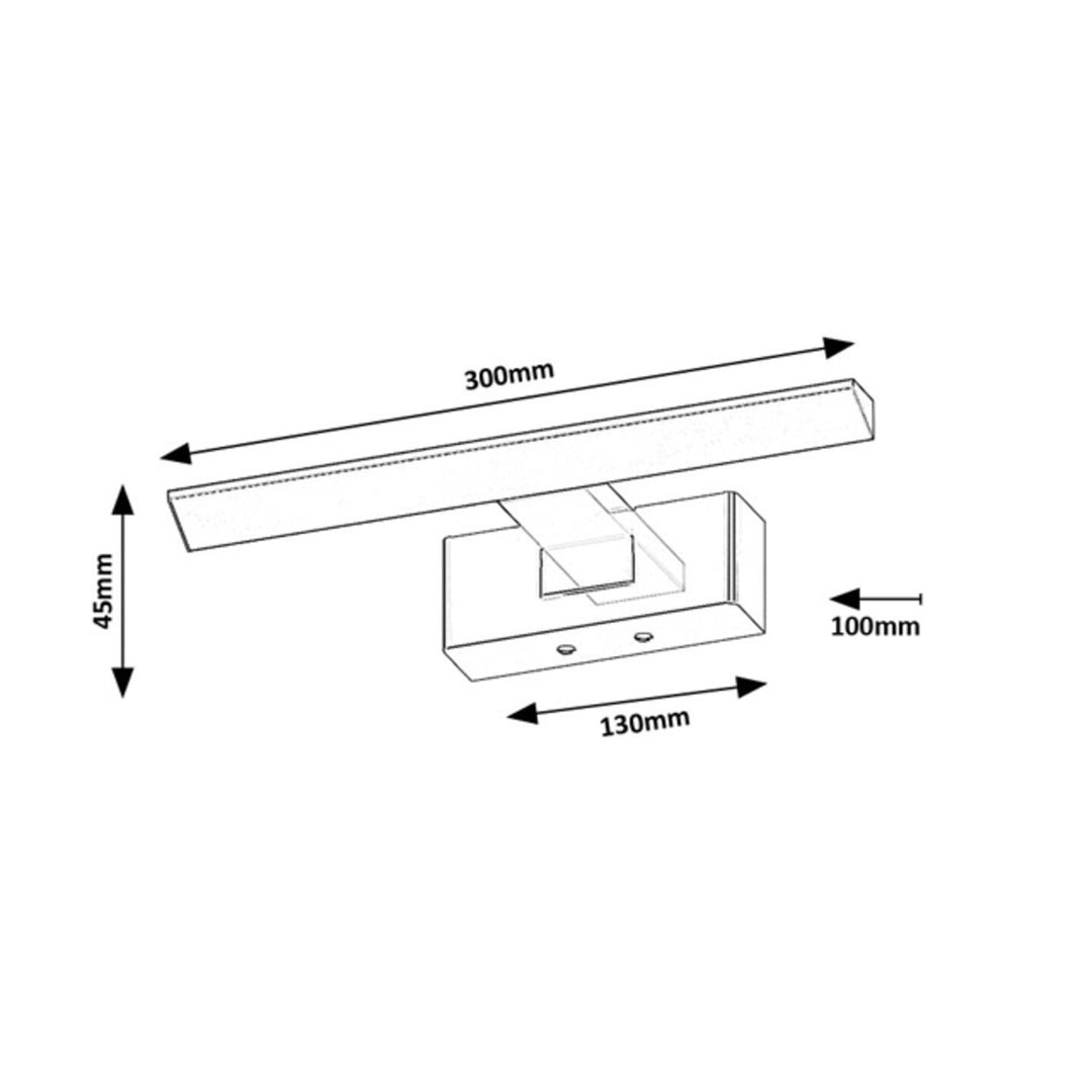 Kúpeľňové svietidlo Rabalux, príkon 6 W, prírodná biela 4000 W, IP44. chróm, Loric