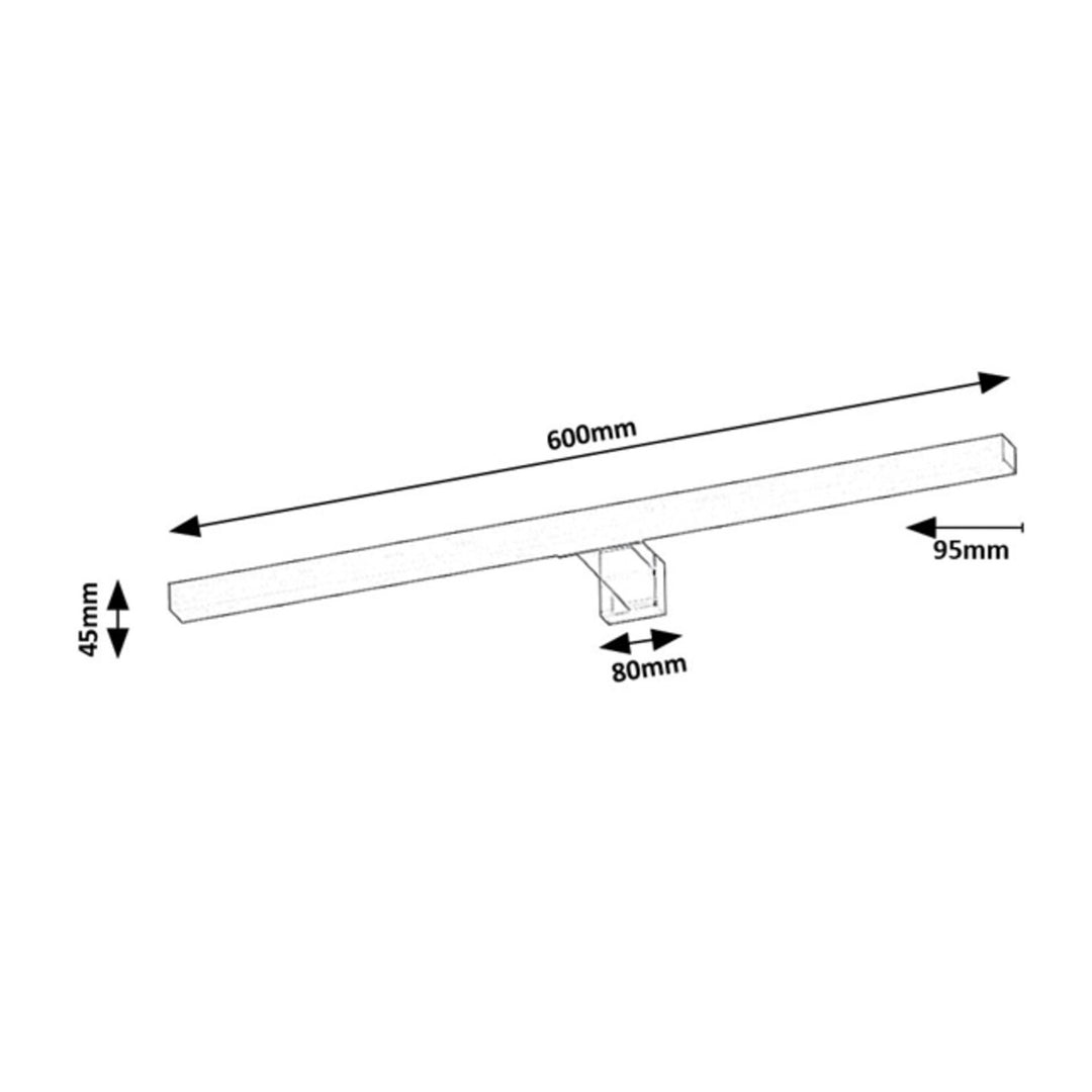 Kúpeľňová lampa Rabalux, výkon 9 W, prírodná biela 4000 K, IP44, chróm, Oliro