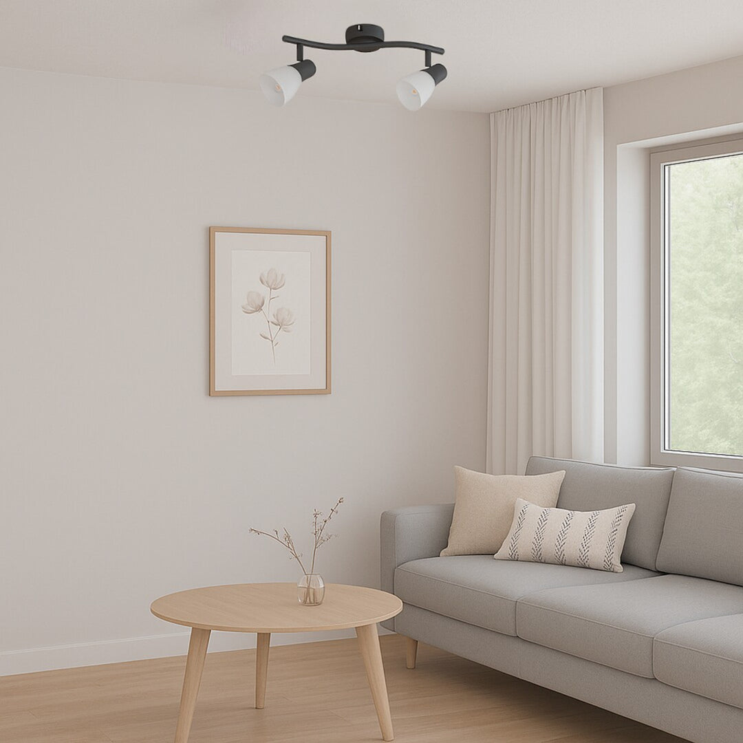 Stropné svietidlo Rabalux, bodové, 2x závit E14, IP20, čierne, Soma