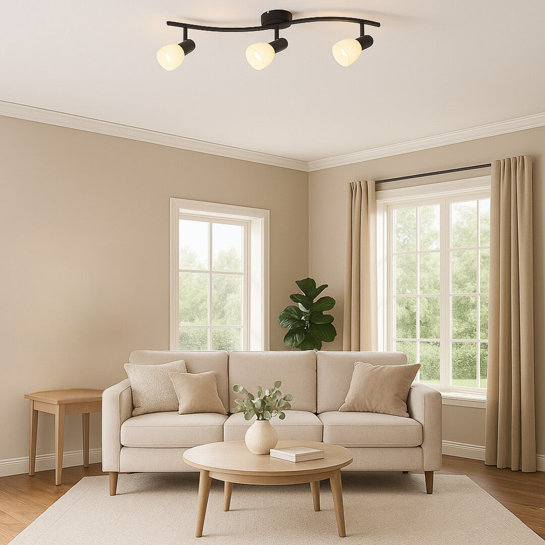 Stropné svietidlo Rabalux, bodové, 3x závit E14, IP20, čierne, Soma