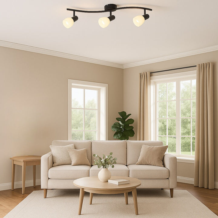 Stropné svietidlo Rabalux, bodové, 3x závit E14, IP20, čierne, Soma