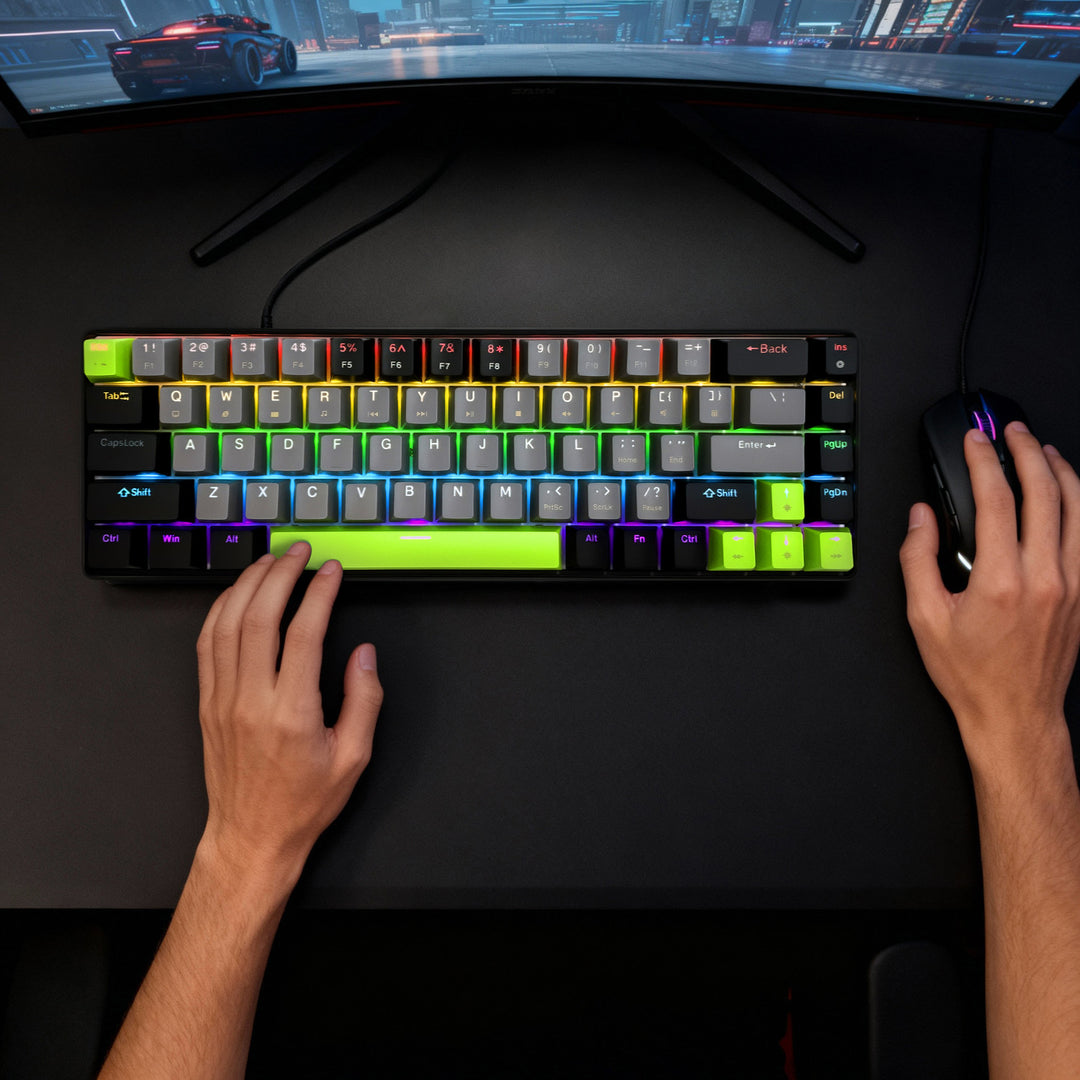 Mechanická klávesnica 60% RED CORE MX60 MT1260, osvetlenie kláves, Mediatech