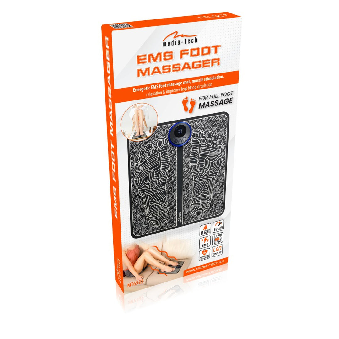 Media-Tech masážny prístroj na nohy, EMS elektrostimulačná masáž, 8 režimov, 19 úrovní intenzity, MT6527