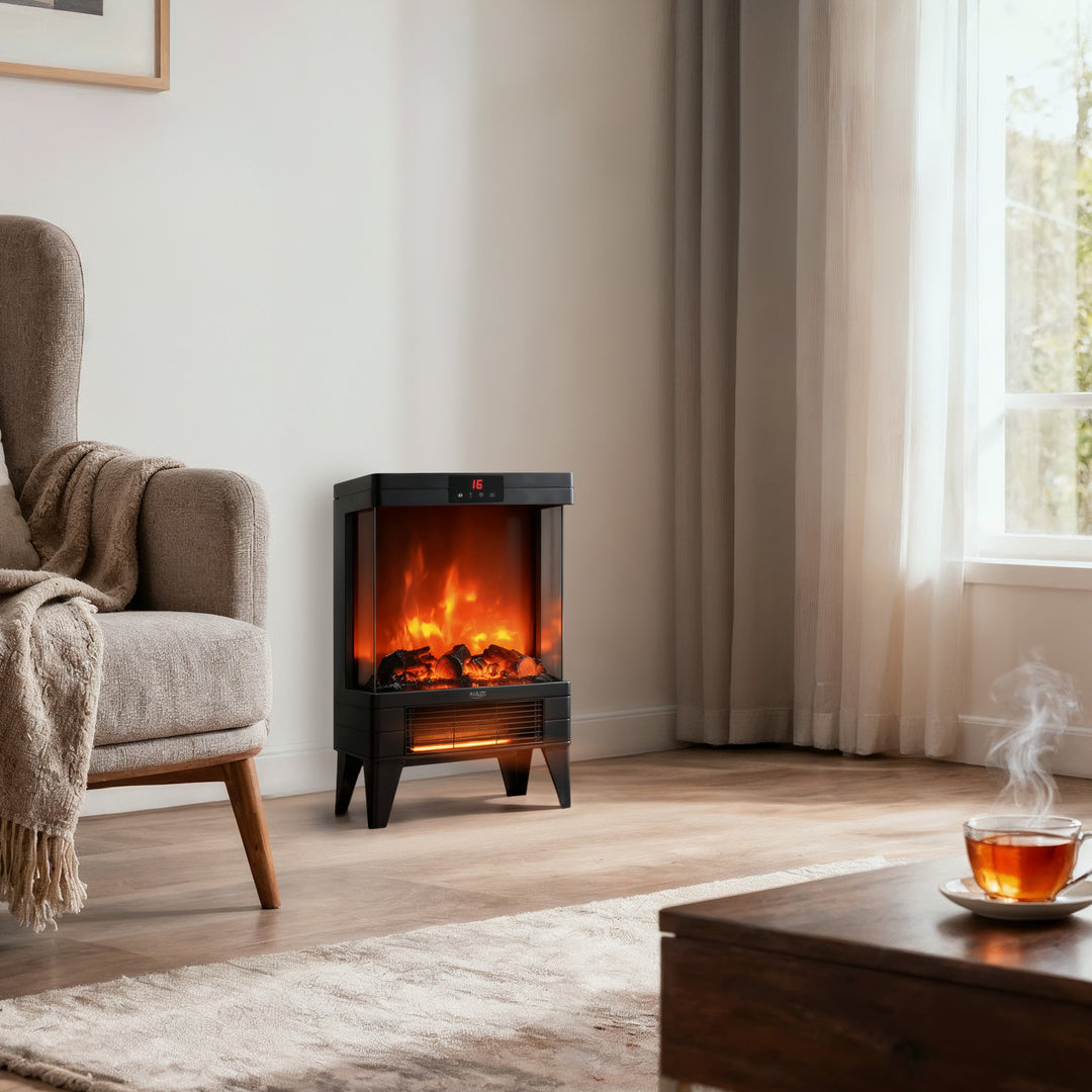 Elektrický krb LED s diaľkovým ovládaním, 2 vykurovacie výkony 1000W/2000W, termostat, Adler AD 7755