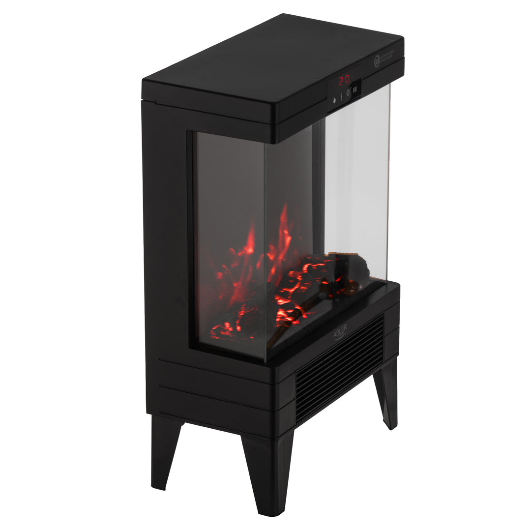Elektrický krb LED s diaľkovým ovládaním, 2 vykurovacie výkony 1000W/2000W, termostat, Adler AD 7755