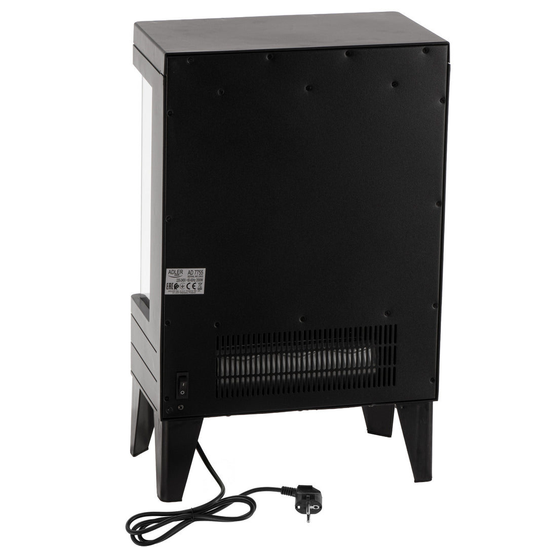 Elektrický krb LED s diaľkovým ovládaním, 2 vykurovacie výkony 1000W/2000W, termostat, Adler AD 7755