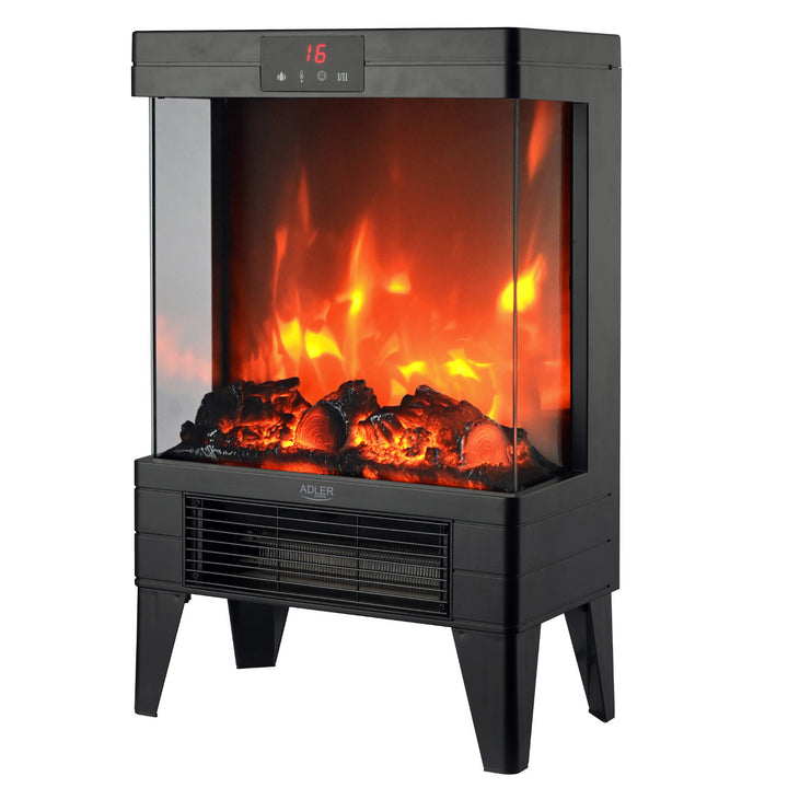Elektrický krb LED s diaľkovým ovládaním, 2 vykurovacie výkony 1000W/2000W, termostat, Adler AD 7755