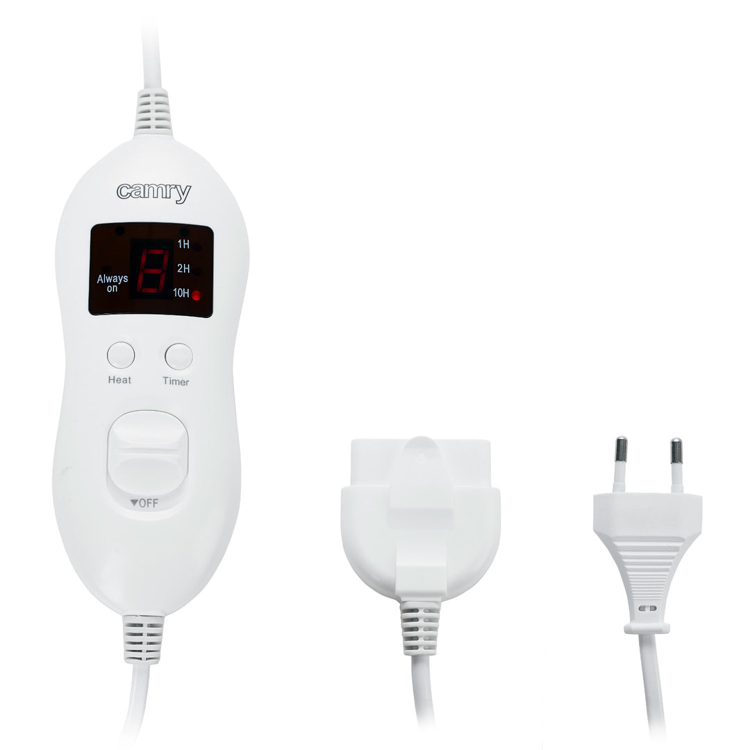 Elektrická deka Camry, pre 2 osoby, rozmery 150x160cm, 8 stupňov vyhrievania, výkon 2 x 60W, sivá, CR 7417