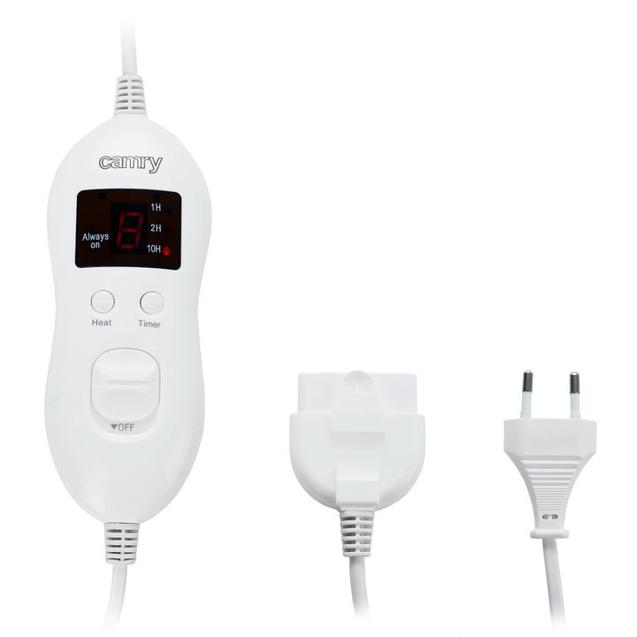 Elektrická deka Camry, pre 2 osoby, rozmery 150x160cm, 8 stupňov vyhrievania, výkon 2 x 60W, sivá, CR 7417
