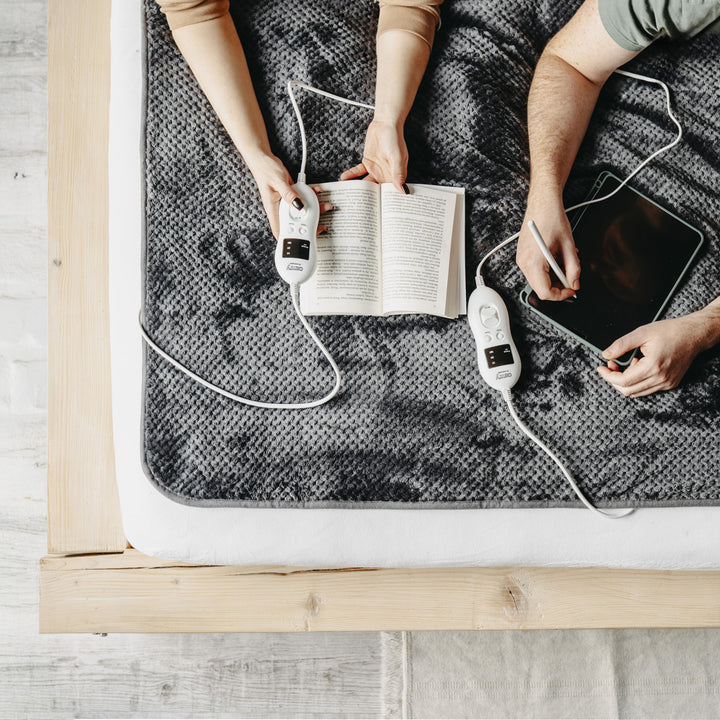 Elektrická deka Camry, pre 2 osoby, rozmery 150x160cm, 8 stupňov vyhrievania, výkon 2 x 60W, sivá, CR 7417