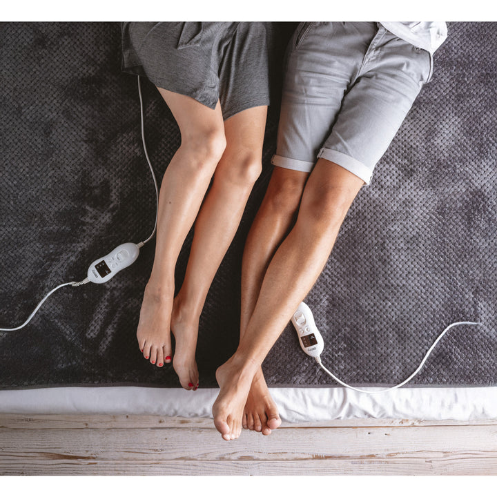 Elektrická deka Camry, pre 2 osoby, rozmery 150x160cm, 8 stupňov vyhrievania, výkon 2 x 60W, sivá, CR 7417