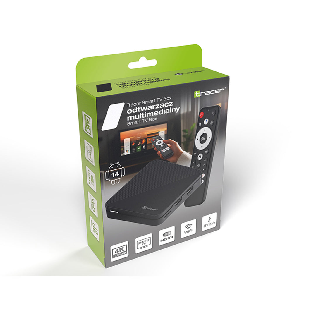 Multimediálny prehrávač, Android 14, 2 GB RAM, 16 GB pamäte, Bluetooth 5.0, Wi-Fi, TV Box