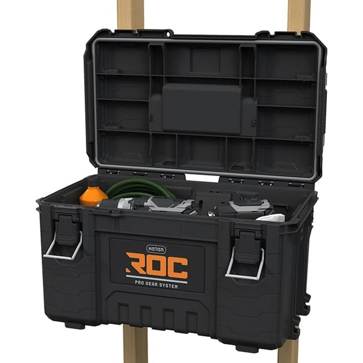 Nástrojová skriňa Keter ROC Pro Gear 2.0, nosnosť 54 kg, vybavená úchytmi Pro Mount, s priloženým organizérom, možnosť zavesenia na stenu, 256984