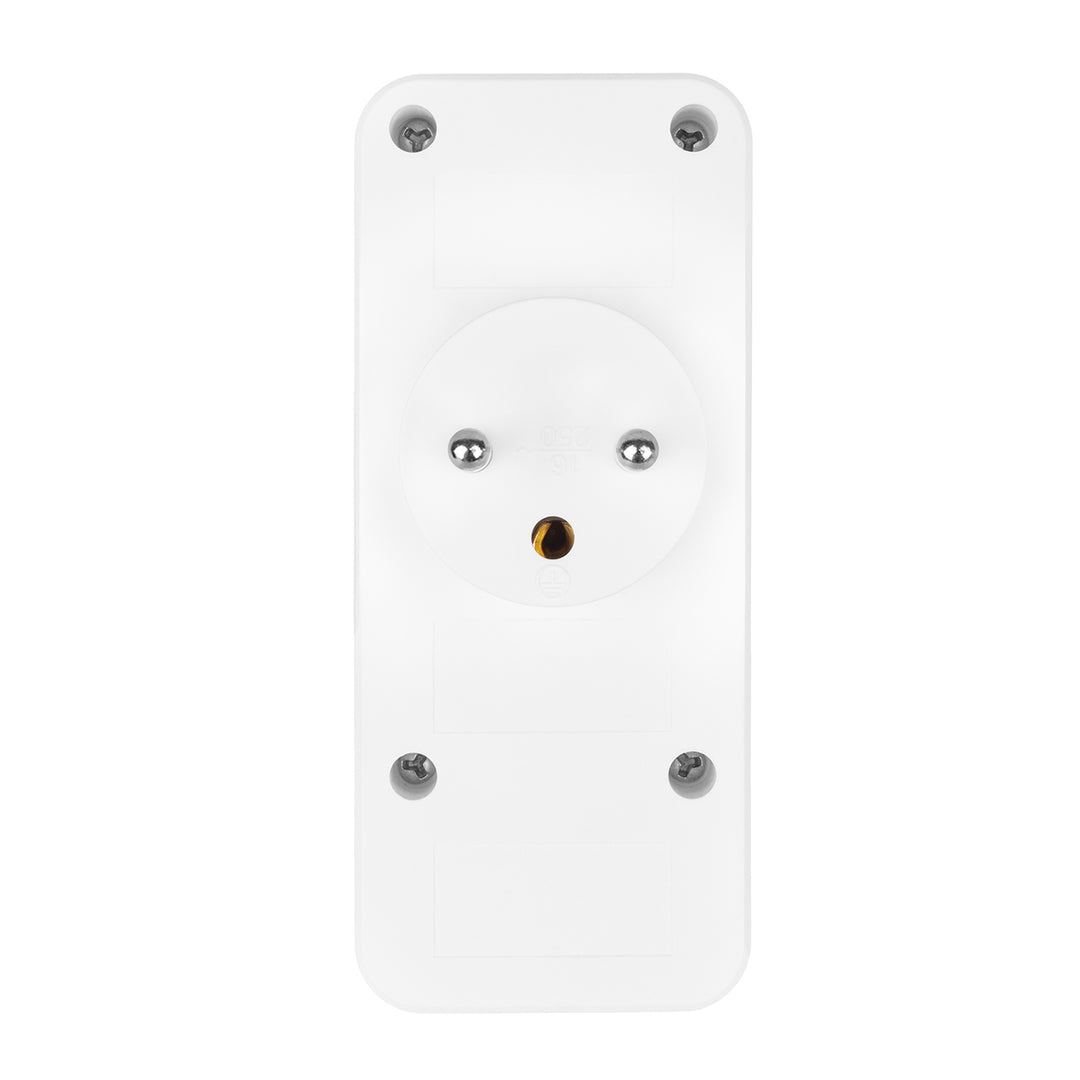 Prúdová zásuvka x3 + 4xUSB Maclean, 3-zásuvkový rozdeľovač, 2xUSB A, 2xUSB C PD 20W, 1x16A + 2x6A, MCE248 F/W, 2 ks